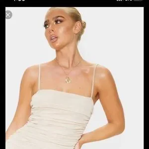 Pretty Little Thing Strappy Mesh Ruched Midaxi Dress